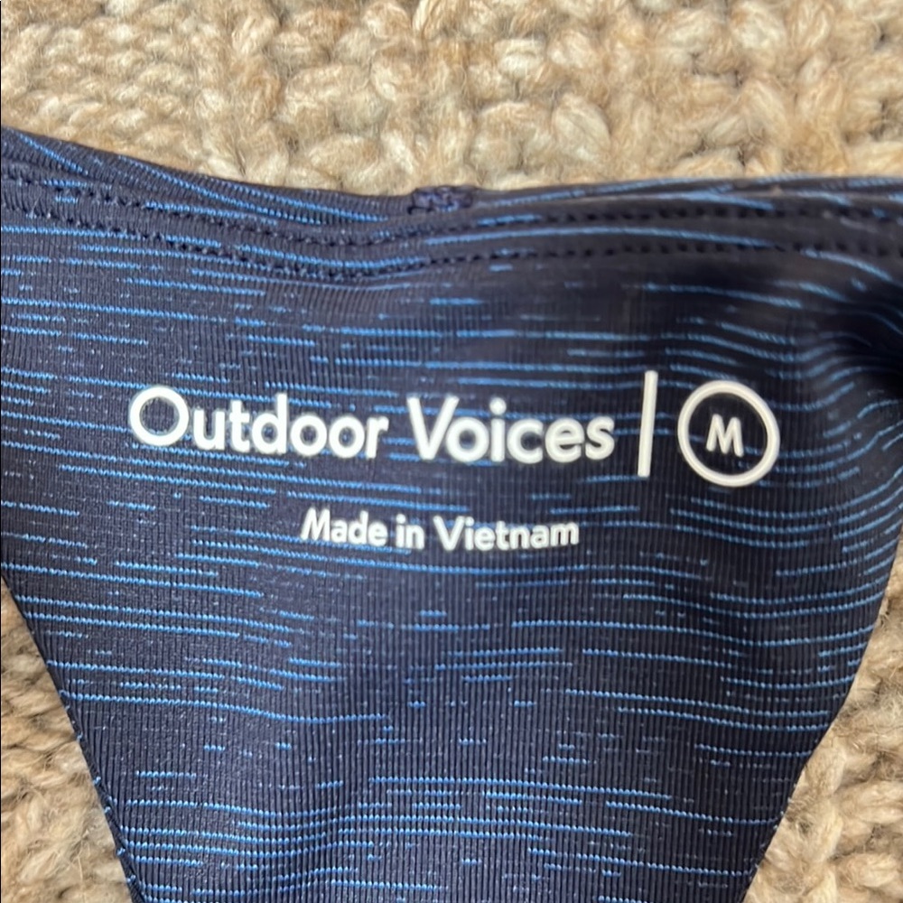 Outdoor Voices Navy and Light Blue Bra Top